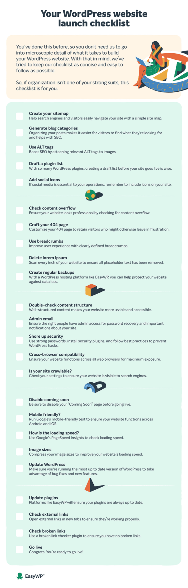 The ultimate WordPress checklist for starting your next website - EasyWP