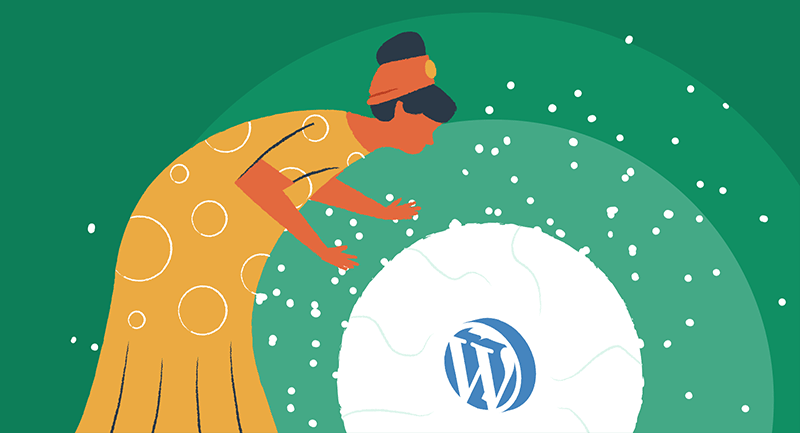 A fortune teller looks at a crystal ball to see the future of WordPress plugins