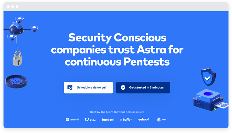 A screenshot of the Astra landing page