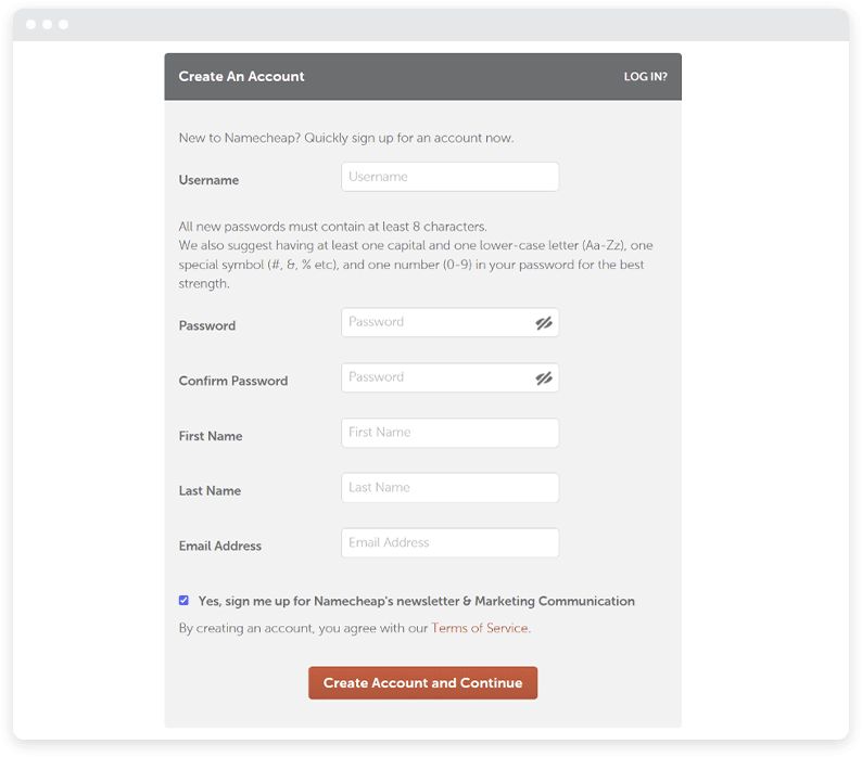 A form on an EasyWP landing page. 