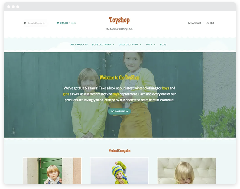 An example of the ToyShop WooCommerce WordPress theme