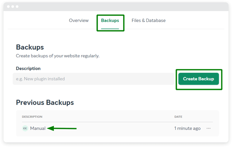 An example of how to backup your website with EasyWP. 