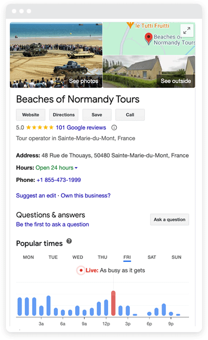 A rich search results for tours of the beaches of Normandy