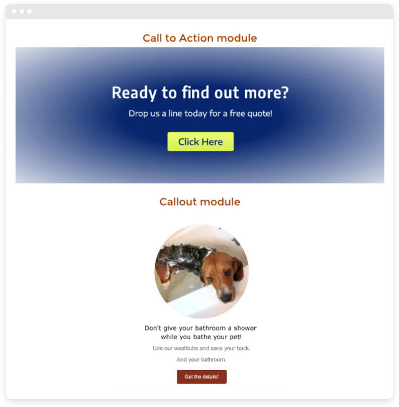 Examples of Beaver Builder's Call to Action and Call Out Modules