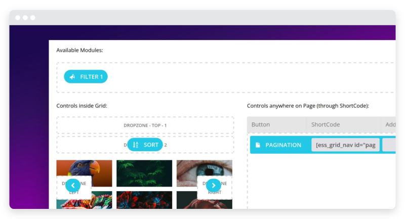 Modules are used to layout an image grid.